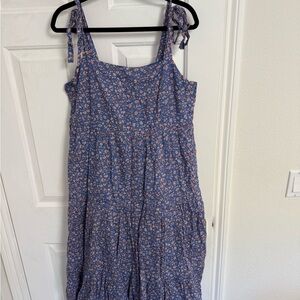 Madewell Blue Floral Midi Dress